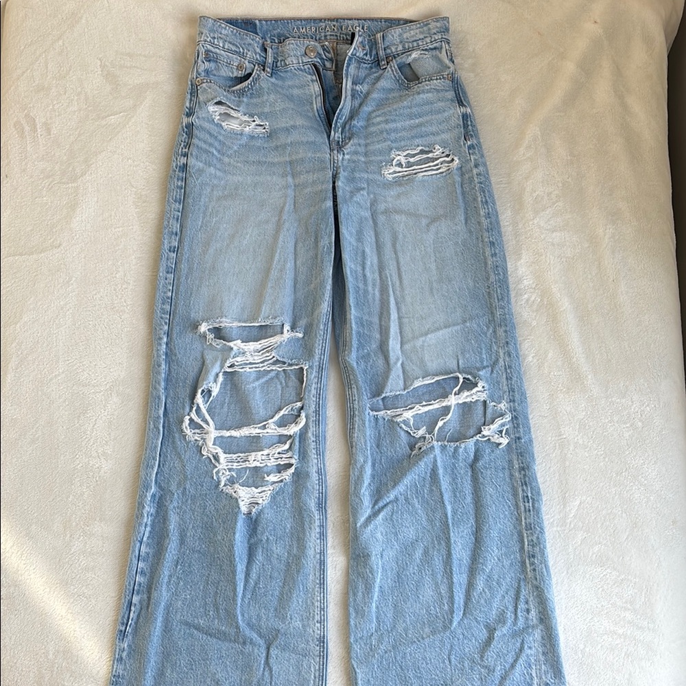 High Rise Light Blue Denim Jeans
